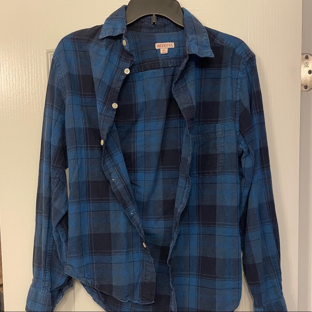 Men’s Merona Blue Flannel Long Sleeve